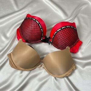 Victoria's Secret Bombshell Add 2 Cups Push-Up Bras Set of 2 Size 34B #2030